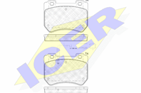Колодки тормозные дисковые передние 181932 от компании ICER