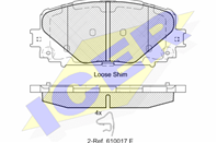 Колодки тормозные дисковые передние 182168 от компании ICER