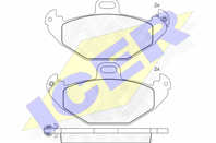 Колодки тормозные дисковые задние 181314 от компании ICER