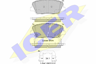 Колодки тормозные дисковые 182102 от фирмы ICER