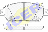 Колодки тормозные дисковые передние 181690 от производителя ICER