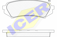 Колодки тормозные дисковые задние 181734 от производителя ICER