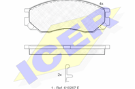 141234_колодки тормозные передние!\ Mitsubishi L200/L300/Space Gear 2.0i-2.5D/TD &16V 94>