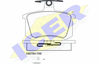 Колодки тормозные дисковые задние 180784700 от фирмы ICER