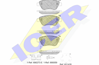 Колодки тормозные дисковые ICER Колодки тормозные дисковые ICER