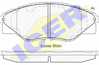 Колодки тормозные дисковые передние 182066 от фирмы ICER Колодки тормозные дисковые передние 182066 от фирмы ICER