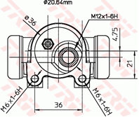 BWF154 101-363 K202205-83034-SX [440283] !задн. торм. цил. п. Peugeot 405 87&gt