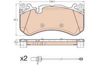Колодки тормозные пер. AUDI RS6 Quattro 04/08-08/10 торм. сист.Brembo