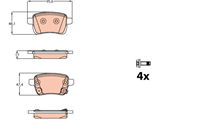 Дисковые тормозные колодки  комплект