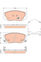 Gdb1782 колодки тормозные передние opel insignia (16) 2008~ trw