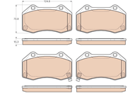 Колодки тормозные пер. Opel Corsa 06/11-03/12 торм. сист.Brembo