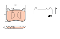Колодки передние mercedes w222 2/14- gdb2144