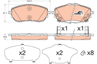 TRW GDB3598 Колодки тормозные TOYOTA AURIS 12-/COROLLA 13- передние