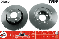 DF2601_диск тормозной передний! Audi 80 1.6-1.9TD