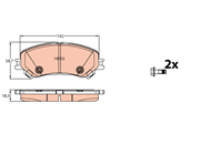 Колодки передние renault megane iv 11/15-  espace v 6/15- 1.6dci gdb2152