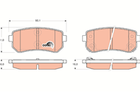 Колодки тормозные задние KIA Sportage 04-  CEED 06- Колодки тормозные задние KIA Sportage 04-  CEED 06-