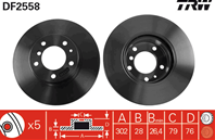 Df2558_диск тормозной передний! bmw e32/e34 3.0-5.0 m30/m60/m70 85&gt