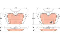 Колодки тормозные дисковые ALFA ROMEO 145 1994 - 2001  146 1996 - 2001