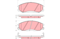 [gdb3257] trw колодки тормозные передние комплект на ось