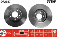 DF2687_диск тормозной передний! BMW E38 2.5-3.5 M