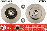 DF2059BS_диск тормозной задний! с подш.и кольц.ABS Citroen C3/C4 1.4-1.6 04&gt