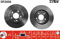 DF2656_диск тормозной передний! MB W202 2.0-2.8/2