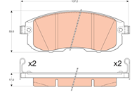 Колодки передние nissan juke  teana i-ii  tiida gdb3616