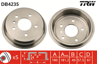 Db4235 барабан тормозной! mb w168 1.4/1.6 97&gt