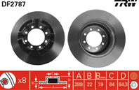 [df2787] trw диск тормозной задний в комплекте из 2-х шт.