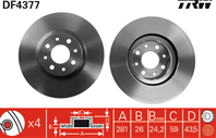 DF4377_диск тормозной передний! Fiat Stilo 2.4 20V/1.9JTD 01&gt