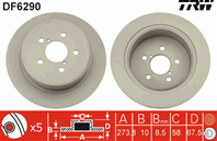 Диск тормозной SUBARU LEGACY/OUTBACK 2.0-3.0 03- задний