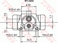 Bwc187 101-663k17021 [4410099b12] !раб.торм.цил. nissan micra 1.0-1.3 92-03