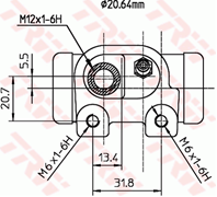 Bwf125 k2094101-438 [7701035405] !задн. торм. цил. л. renault 19 88&gt