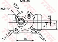 BWF160_=101-624=K20107 [4410170J20] !раб. торм. цил. л. Nissan Primera 1 6/2 0D