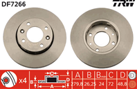 DF7266_диск тормозной передний! KIA Carens 1.6/1.