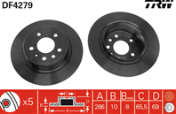 Df4279_диск тормозной задний! ch.x3025752&gt saab 9
