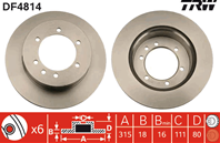 [DF4814] TRW Диск тормозной задний  комплект 2 шт.