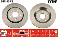 [DF4857S] TRW Диск тормозной передний