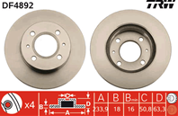 Диск тормозной HYUNDAI ATOS 1.0-1.1 99- передний вент.D=234мм.