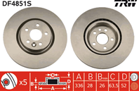 [df4851s] trw диск тормозной передний