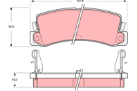 [GDB730] TRW Колодки тормозныезадние комплект на ось