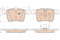 [gdb1942] trw колодки тормозные передние комплект на ось