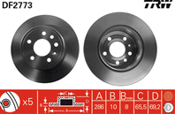 [df2773] trw диск тормозной комплект 2шт.