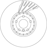 Диск тормозной BMW 5 G30/F90/7 G11/G12/X3 G01 передний левый вент. D 348мм.