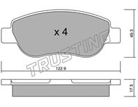 Колодки торм перед Renault Megane II (1.4) 02- 122.9х49
