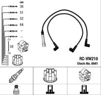 [RC-VW210] Провода высоковольтные  комплект NGK AUDI 80/VW GOLF PASSAT POLO/SEAT 1.3-2.0L 83-99