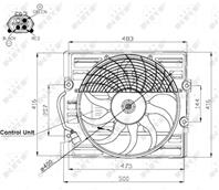 Вентилятор радиатора (с корпусом) bmw 7 (e38), z8 (e52) 2.5d-5.4 10.94