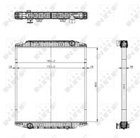 Радиатор Iveco EuroStar/EuroTrakker 800х748х42 (без рамки)