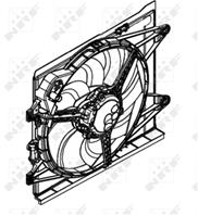 Вентилятор радиатора (с корпусом) fiat panda 0.9-1.3d 02.12-