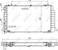 NRF 50527_радиатор системы охлаждения! Audi 80 1.